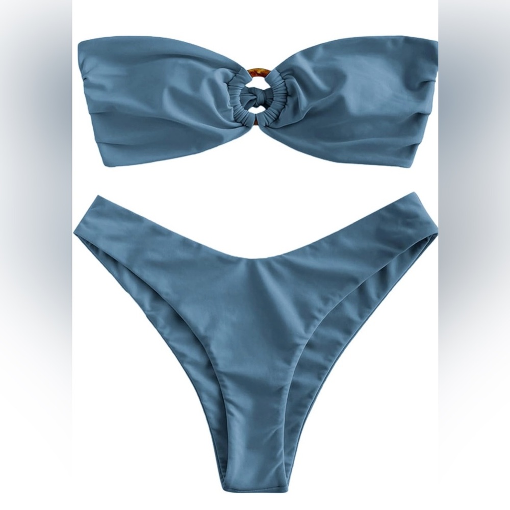 *NEW* ZAFUL Women’s Bandeau Top Cheeky Bottom Bikini Set | Size L (8-10) NWT